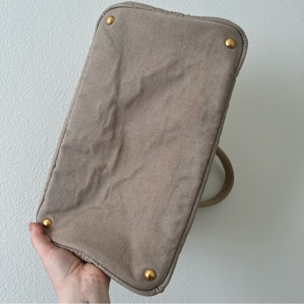 Prada Large Canapa Bag - Tan Canvas - computer /travel **Authentic - Picture 9 of 16
